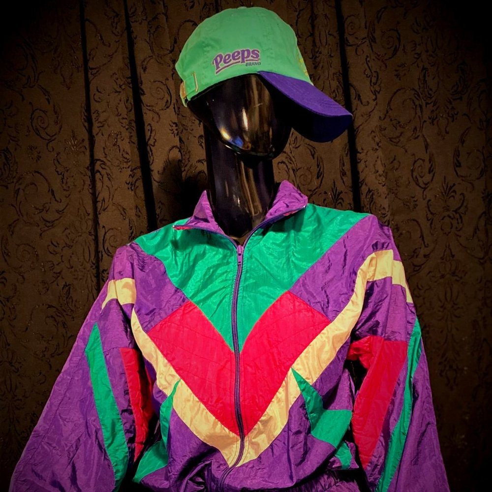 Vintage Punky Brewster like Kids Windbreaker XL 14